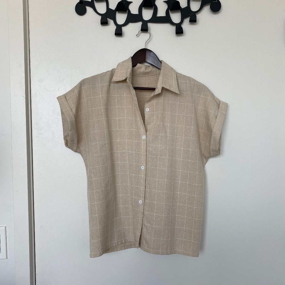 Relaxed Oversized Button Up Top